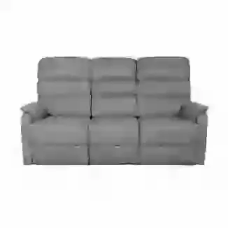 Charcoal Grey Manual Reclining 3 Seater Sofa